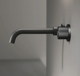 Robinet LED Éclat Noir – Mitigeur Mural Encastré en Laiton avec Affichage de Température