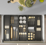 Organisateur de Tiroir Extensible SlideDry – Panier Réglable pour Vaisselle et Ustensiles de Cuisine