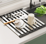 FlexiRack – Égouttoir Extensible et Pliable en Acier Inoxydable 304 pour Évier de Cuisine