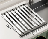 FlexiRack – Égouttoir Extensible et Pliable en Acier Inoxydable 304 pour Évier de Cuisine