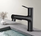 Robinet de lavabo avec bec extractible et fonction de rinçage buccal – Mitigeur eau chaude et froide