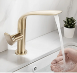 LumiBath – Robinet de Lavabo Pivotant en Laiton et Acier Inoxydable