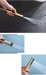 AquaFusion 3-en-1 – Robinet Bidet Mural avec Douchette Hygiénique en Laiton