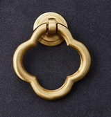 Boutons de Meuble Vintage Trèfle en Laiton