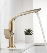 LumiBath – Robinet de Lavabo Pivotant en Laiton et Acier Inoxydable
