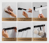 Porte-Manteaux Mural en Acier Inoxydable – Crochets Multifonctions pour Vestes, Sacs et Chapeaux