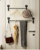Barre Porte-Serviettes Sans Perçage 40 cm – Support Mural Noir à Ventouse, Amovible et Multifonction