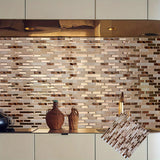 Carreaux Muraux Adhésifs 3D Effet Mosaïque Dorée