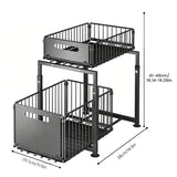 Organisateur Coulissant Cuisine Double Niveau Acier Premium – Rangement Sous Évier Ajustable | Panier Extractible | Support Épices Gain de Place