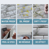 Carreaux Muraux Adhésifs 3D Effet Mosaïque Dorée