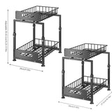 Organisateur Coulissant Cuisine Double Niveau Acier Premium – Rangement Sous Évier Ajustable | Panier Extractible | Support Épices Gain de Place