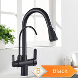 Mitigeur de Cuisine 2 Voies Vintage – Robinet en Laiton Antique avec Filtration et Douchette Extractible 360°