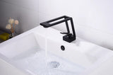 Robinet Cascade WaveLine – Mitigeur Monocommande pour Vasque, Design Moderne Noir/Chrome/Blanc/Or