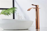 Robinet de Lavabo Cascade Or Rose – Mitigeur Monocommande Design en Laiton