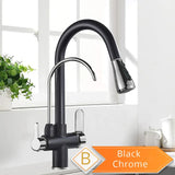 Mitigeur de Cuisine 2 Voies Vintage – Robinet en Laiton Antique avec Filtration et Douchette Extractible 360°