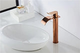 Robinet de Lavabo Cascade Or Rose – Mitigeur Monocommande Design en Laiton