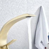 Robinet de lavabo incurvé moderne en laiton avec mitigeur eau chaude et froide