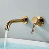 Robinet Mural Lavabo Doré Brossé Rotation Totale Élégance Murale – Mitigeur Encastré | Rotation 360° | Design Moderne Salle de Bain