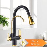 Mitigeur de Cuisine 2 Voies Vintage – Robinet en Laiton Antique avec Filtration et Douchette Extractible 360°