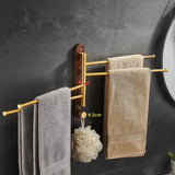 GoldWood – Porte-Serviettes Mural en Bois Finition Or Brossé