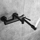 Robinet Mural AquaTurn Noir – Mitigeur Cuisine Pivotant 360° avec Eau Chaude & Froide