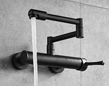 Robinet Mural AquaTurn Noir – Mitigeur Cuisine Pivotant 360° avec Eau Chaude & Froide