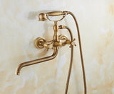 Robusta Douche Set Murale – Mitigeur en Laiton avec Douchette et Bec Longue | Style Rétro Élégant