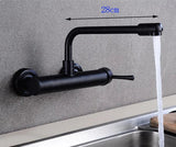 Robinet Mural AquaTurn Noir – Mitigeur Cuisine Pivotant 360° avec Eau Chaude & Froide