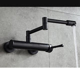 Robinet Mural AquaTurn Noir – Mitigeur Cuisine Pivotant 360° avec Eau Chaude & Froide