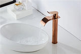 Robinet de Lavabo Cascade Or Rose – Mitigeur Monocommande Design en Laiton