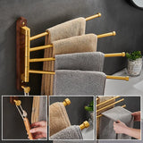 GoldWood – Porte-Serviettes Mural en Bois Finition Or Brossé
