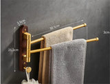 GoldWood – Porte-Serviettes Mural en Bois Finition Or Brossé