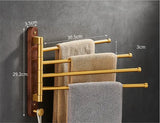 GoldWood – Porte-Serviettes Mural en Bois Finition Or Brossé