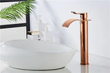 Robinet de Lavabo Cascade Or Rose – Mitigeur Monocommande Design en Laiton