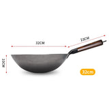 Wok en Fer Forgé 100 % Naturel – Fabrication Artisanale avec Manche en Bois