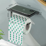 SmartShelf Élégance – Porte-Papier Toilette en Aluminium avec Étagère pour Smartphone
