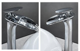 Robinet de Lavabo Cascade Blanc Moderne à Commande Unique