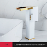 Cascade Élégance – Robinet de Lavabo à Bec Cascade 2 Trous avec Mitigeur Monocommande