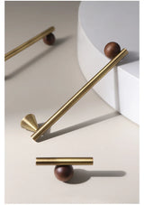 Poignée de Meuble Moderne Bois Noyer & Bronze