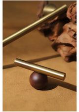 Poignée de Meuble Moderne Bois Noyer & Bronze