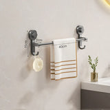 Barre Porte-Serviettes Sans Perçage 40 cm – Support Mural Noir à Ventouse, Amovible et Multifonction