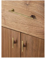 Poignée de Meuble Moderne Bois Noyer & Bronze