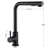 AquaFlow Noir Mitigeur de Cuisine Extractible – Rotation 360° – 2 Modes de Jet – Acier Inoxydable Noir Mat