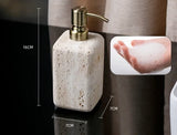 Set d’Accessoires de Salle de Bain en Travertin -Élégance Minérale