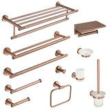 Ensemble d’Accessoires de Salle de Bain RoséLuxe – 6 Pièces en Acier Brossé Finition Rosé
