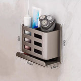 Étagère Murale Salle de Bain Sans Perçage Aluminium Premium – Support Brosse à Dents Multifonction | Rangement Compact | Installation Facile