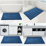 Tapis de Bain Microfibre Velours Double Cadre Premium – Antidérapant Absorbant | Confort Doux | Séchage Rapide
