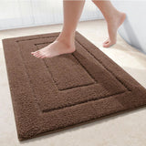 Tapis de Bain Microfibre Velours Double Cadre Premium – Antidérapant Absorbant | Confort Doux | Séchage Rapide