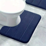 Tapis de Salle de Bain U-Shape SoftStripe – Doux, Antidérapant & Séchage Rapide