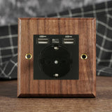 Interrupteur Mural -Noble Walnut – Bois Massif, Laiton et Option USB